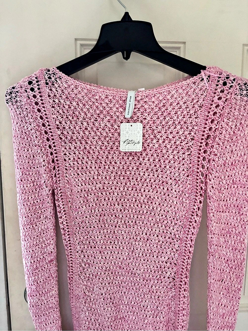 Free People Pink Crochet Maxi Dress NWT$324